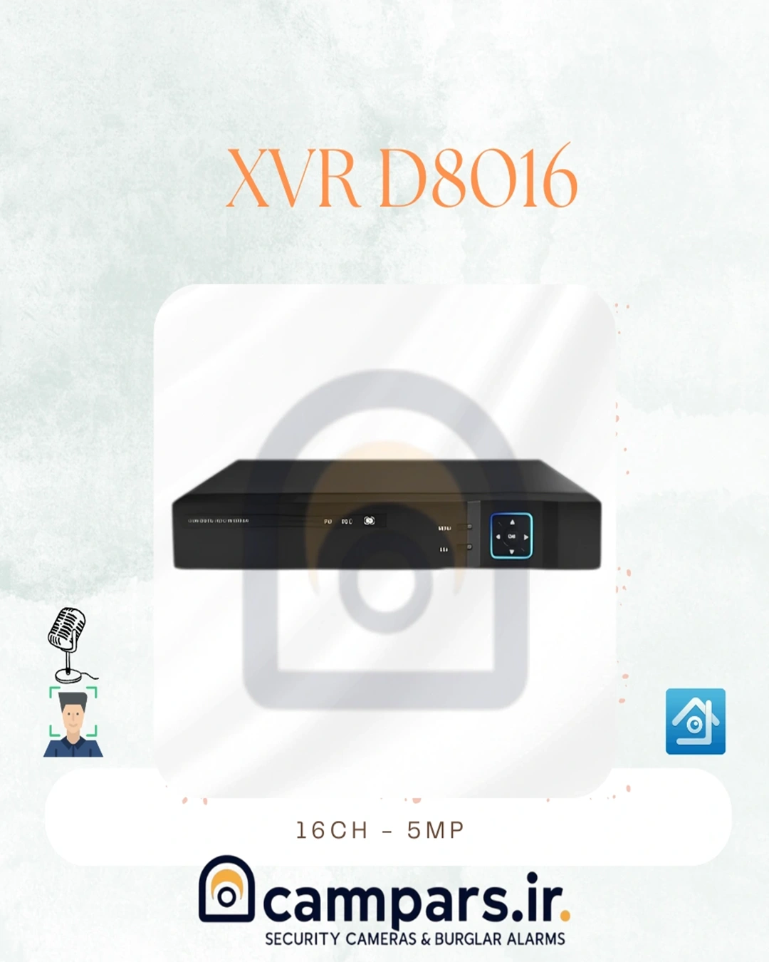 DVR 16 کانال DIR 8016-NOV - ضبط کننده دوربین با کیفیت 5 مگاپیکسل