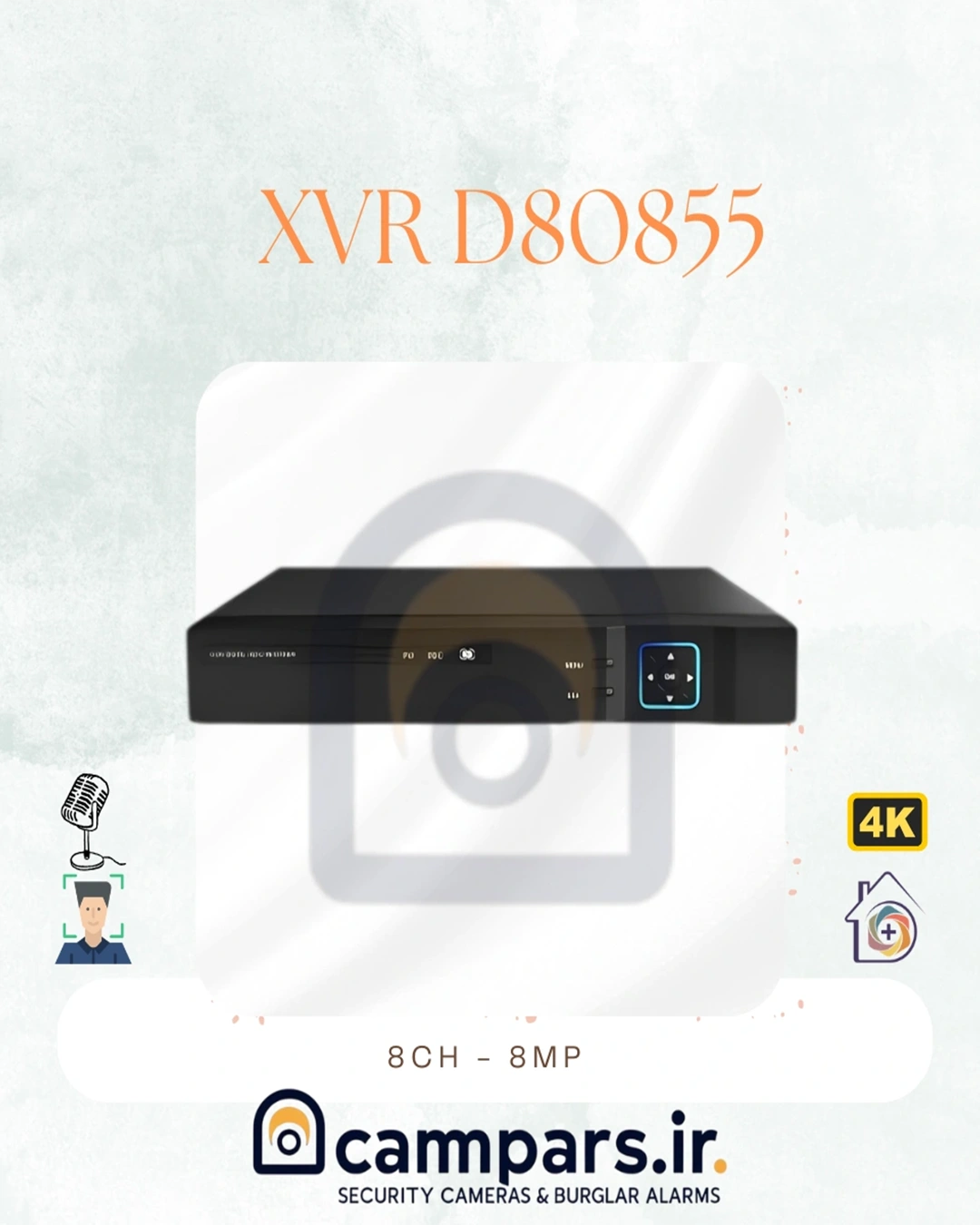 XVR 8 کانال DiR-80855 4K دایرکت با قابلیت تشخیص چهره